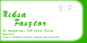 miksa pasztor business card